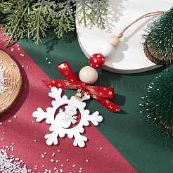 Décorations de pendentif en bois de flocon de neige de Noël&nbsp;X1-HJEW-TA00301