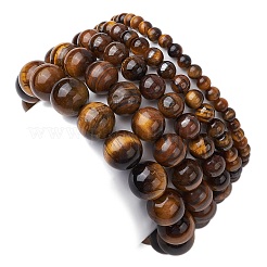 5 Stück 5 Stile natürliche Tigerauge Stretch-Armbänder&nbsp;BJEW-JB11026