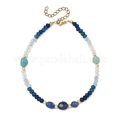 Bracelets de cheville en perles de jade naturel teint de Malaisie&nbsp;AJEW-AN00832-03