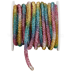 7.1 yarda de cordón redondo de caucho sintético con rhinestone de vidrio&nbsp;DIY-GF0013-74B