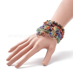 Set di braccialetti elasticizzati con pietre preziose miste naturali in stile 5 pz 5&nbsp;BJEW-JB08748