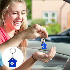 8 porte-clés pendentif mauvais œil bleu en verre&nbsp;KEYC-PH0002-05