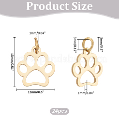 24 ciondolo in acciaio inossidabile a forma di impronta di zampa di cane&nbsp;FIND-WR0012-50