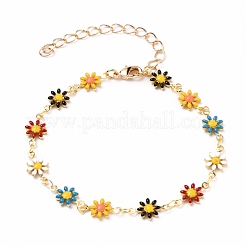 Daisy Link Chain Halsketten & Armbänder Schmuck Sets&nbsp;SJEW-JS01138-01