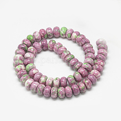 Chapelets de perle en jade d'un océan blanc synthétique&nbsp;G-S257-5x10mm-04