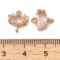 Placcatura in ottone e vetro con connettore semicircolare charmsps&nbsp;KK-N255-09G-07-RS