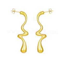 Semplici orecchini a bottone a forma di goccia geometrica in acciaio inossidabile 304&nbsp;TL1493