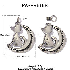 Pendentifs en acier inoxydable 304 avec émail noir&nbsp;SA-OY003-62P