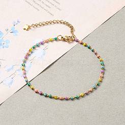 Set di gioielli con bracciali e collane a maglie in acciaio inossidabile smaltato 304&nbsp;SJEW-JS01137