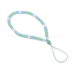Natürliche und gefärbte Handygurte aus malaysischer Jade&nbsp;HJEW-JM03426-03