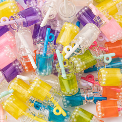 70pcs 7 couleurs pendentifs en résine transparente&nbsp;RESI-CJ0002-08