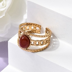 Anillos abiertos para puños de acero inoxidable 304&nbsp;RJEW-F213-03G