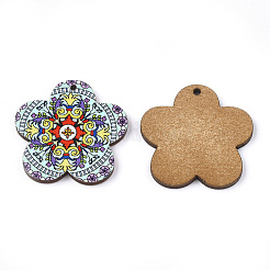 Pendentifs en tilleul imprimé&nbsp;WOOD-S045-018A