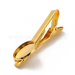 Fermacravatta in ottone con cabochon vuoti&nbsp;KK-A159-01G