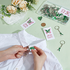 20 stücke psychische gesundheit awareness legierung emaille mit eisen schlüsselbund & broschen & organza geschenk taschen & papier karten sets&nbsp;SJEW-PH00005