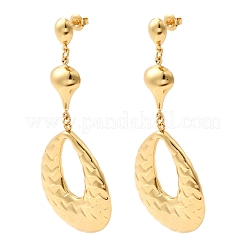 Pendientes colgantes con forma de lágrima de acero inoxidable 304&nbsp;EJEW-P329-07G