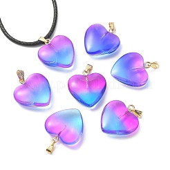 Pendenti in vetro trasparente bicolore&nbsp;GLAA-YW0003-02B