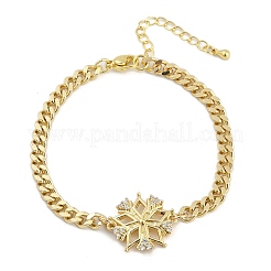 Braccialetti in ottone con micro pavé di zirconi trasparenti&nbsp;BJEW-M050-03G-03