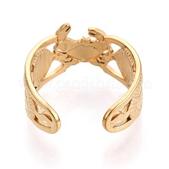 Ionenplattierung (IP) 304 Edelstahl Manschette offene Ringe für Frauen&nbsp;RJEW-N052-17G