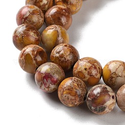 Fili di perle di regalite naturale tinta/diaspro imperiale/diaspro sedimentario marino&nbsp;G-B124-C01-02