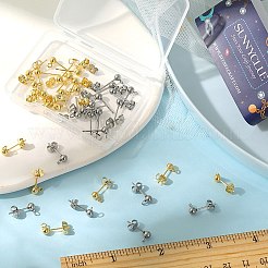 40 paio di orecchini a perno con sfera in acciaio inossidabile 304 stile 2&nbsp;STAS-SC0005-25