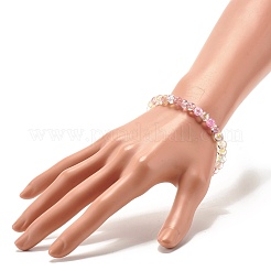 Bracelet extensible perles rondes en verre craquelé étincelant 6mm&nbsp;BJEW-JB07189-02