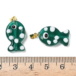 Colgantes artesanales de lampwork&nbsp;LAMP-G168-04J