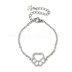 Bracelets à maillons en acier inoxydable 304 avec empreintes de pattes&nbsp;BJEW-F500-02P