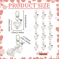 12 pendentif médaillon en laiton en forme de cœur&nbsp;KEYC-PH01638
