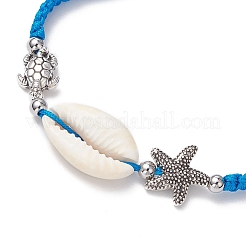 Bracelets de perles tressées en cauris naturels pour femmes&nbsp;BJEW-JB11765-06