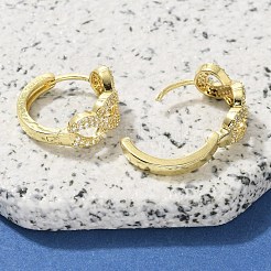 Boucles d'oreilles en laiton avec zircone cubique transparente&nbsp;EJEW-M047-25G