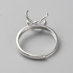Verstellbare Komponenten für Fingerringe aus rhodiniertem Sterlingsilber&nbsp;STER-WH0008-28P
