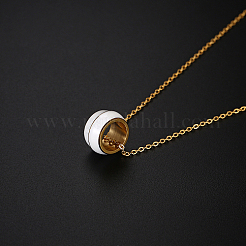 Collane con ciondolo ad anello in acciaio inossidabile smaltato 304 per donna&nbsp;UA5273-1
