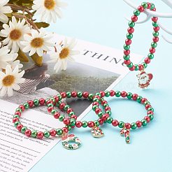 Weihnachtsthema Stretch Charm Armbänder für Kinder&nbsp;BJEW-JB06170