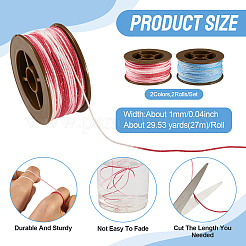 2 rouleau de cordons ronds torsadés en polyester teints en segments de 2 couleurs&nbsp;OCOR-TA0003-59D