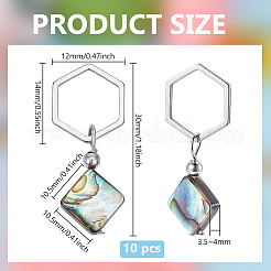 10 Stück Abalone Muschel/Paua Muschel Anhänger Maschenmarkierer&nbsp;AJEW-BC00021