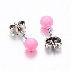 Ohrstecker aus sprühlackiertem Edelstahl 304&nbsp;LS-EJEW-H353-07-F