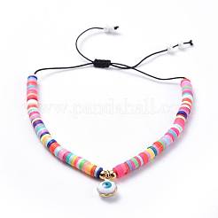 Bracciali di perline intrecciati con filo di nylon regolabile&nbsp;BJEW-JB04455-M