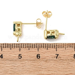 Messing Mikro pflastern kubischen Zirkonoxid Ohrring Zubehör&nbsp;KK-D226-10G-03