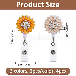 4 Stück 2 Farben Sonnenblumenharz & Strass-Jojo&nbsp;DIY-FH0009-73