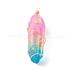 Electroplate pendenti in cristallo di quarzo naturale&nbsp;PALLOY-JF00766