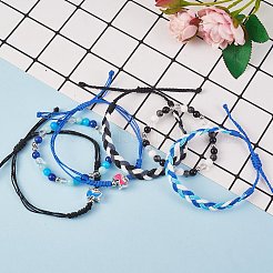Gewachste Polyester-String geflochtene Kordel-Armbänder-Set&nbsp;BJEW-SW00032-01