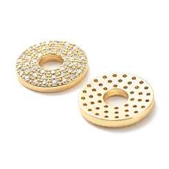 Umweltfreundlicher Verbindungsring aus Messing mit Mikropavé und Zirkonia&nbsp;KK-G045-10G-RS