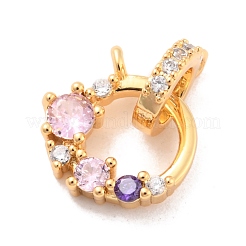 Pendentifs en zircone cubique micro-pavés en laiton écologiques&nbsp;KK-K268-20G