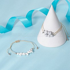 Set di braccialetti intrecciati con perline intrecciate in howlite sintetica a 3 pezzi&nbsp;BJEW-JB09334-10