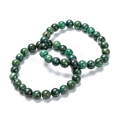 Pulseras de cuentas elásticas de jade africano natural&nbsp;G-A185-01Q