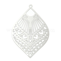 Grands pendentifs en filigrane d'acier inoxydable 304 anti-ternissement&nbsp;X-STAS-K257-04P