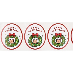 120 rotolo di adesivi natalizi in carta rotonda&nbsp;DIY-M070-09A