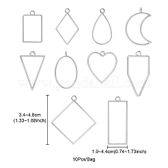 Pendenti con castone aperto in lega da 10 pezzo&nbsp;PALLOY-YWC0002-02P