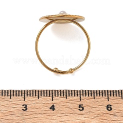 Fingerringe aus Edelstahl 304 mit Kunststoffperlen für Damen&nbsp;SA-CBAA981-01G-02